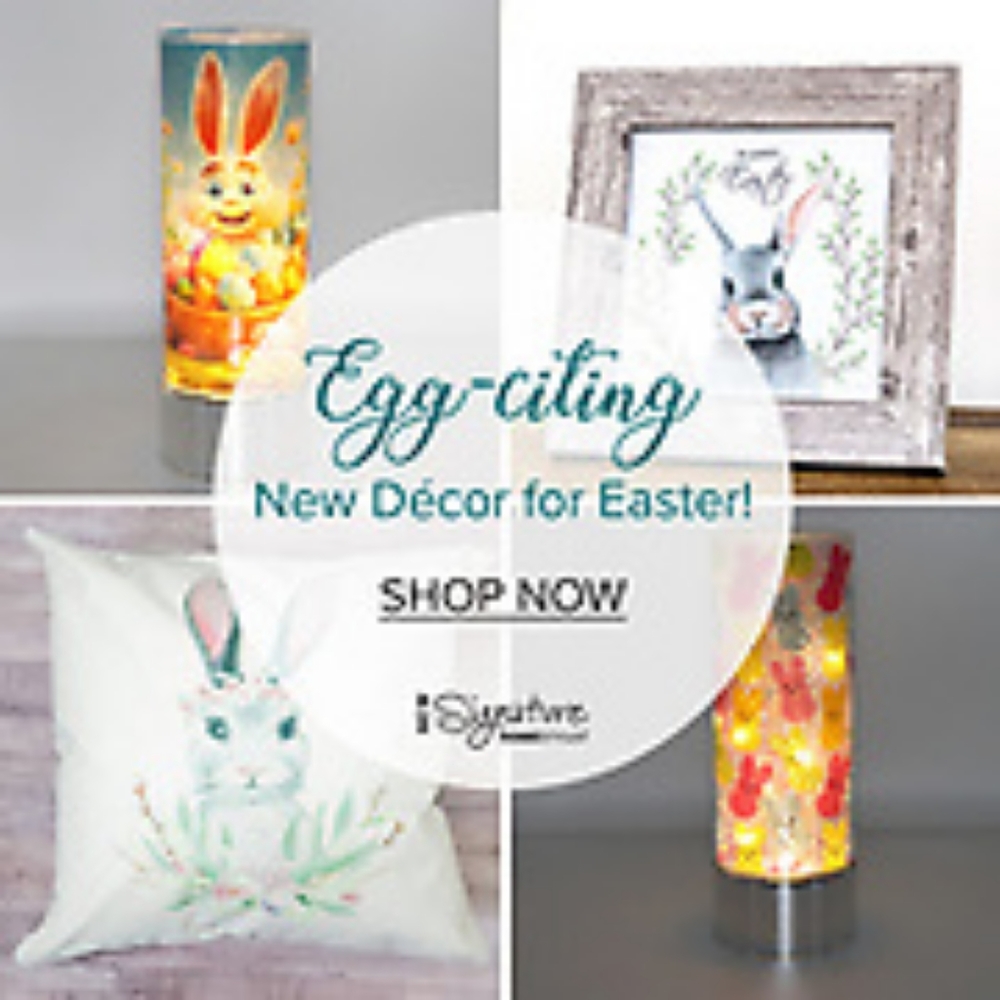 Lights to accent a cylinder with Easter themed designs
